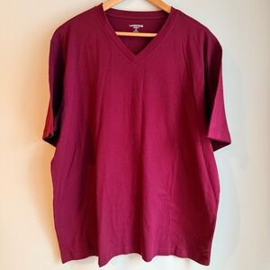 Lands' End Super-T Men's XL V-Neck Short Sleeve T-Shirt in Maroon